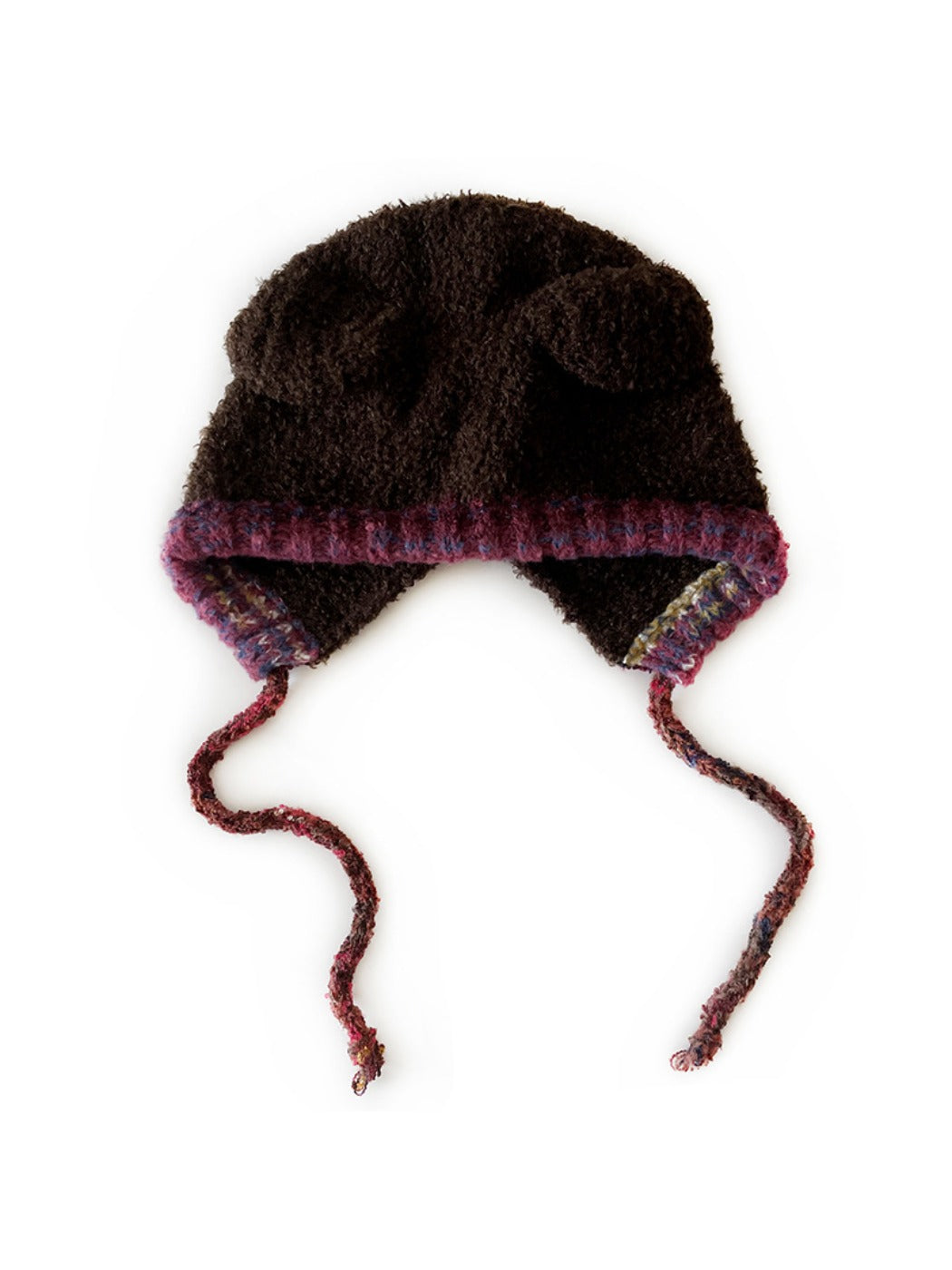 Haila - Bear Ear Knitted Beanie with Tie