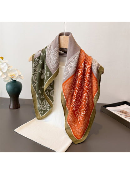 Scarvii - Square Scarf with Paisley Print