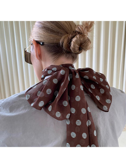 Scarvii - Polka Dot Sheer Skinny Scarf