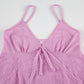 Vesty - Pink Lace Tie-Front Cami Small - Sexy & Slimming