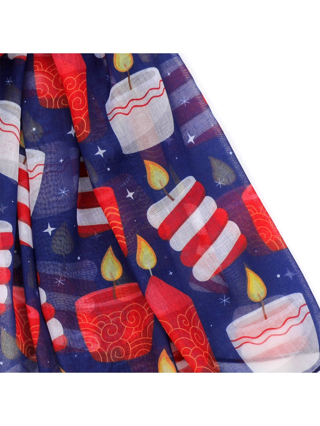 Scarvii - Christmas Red Candle Print Scarf