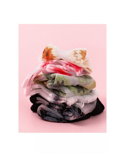 Rufia - Floral Sheer Crew Socks