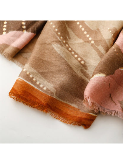 Scarvii - Abstract Botanical Brush Print Scarf