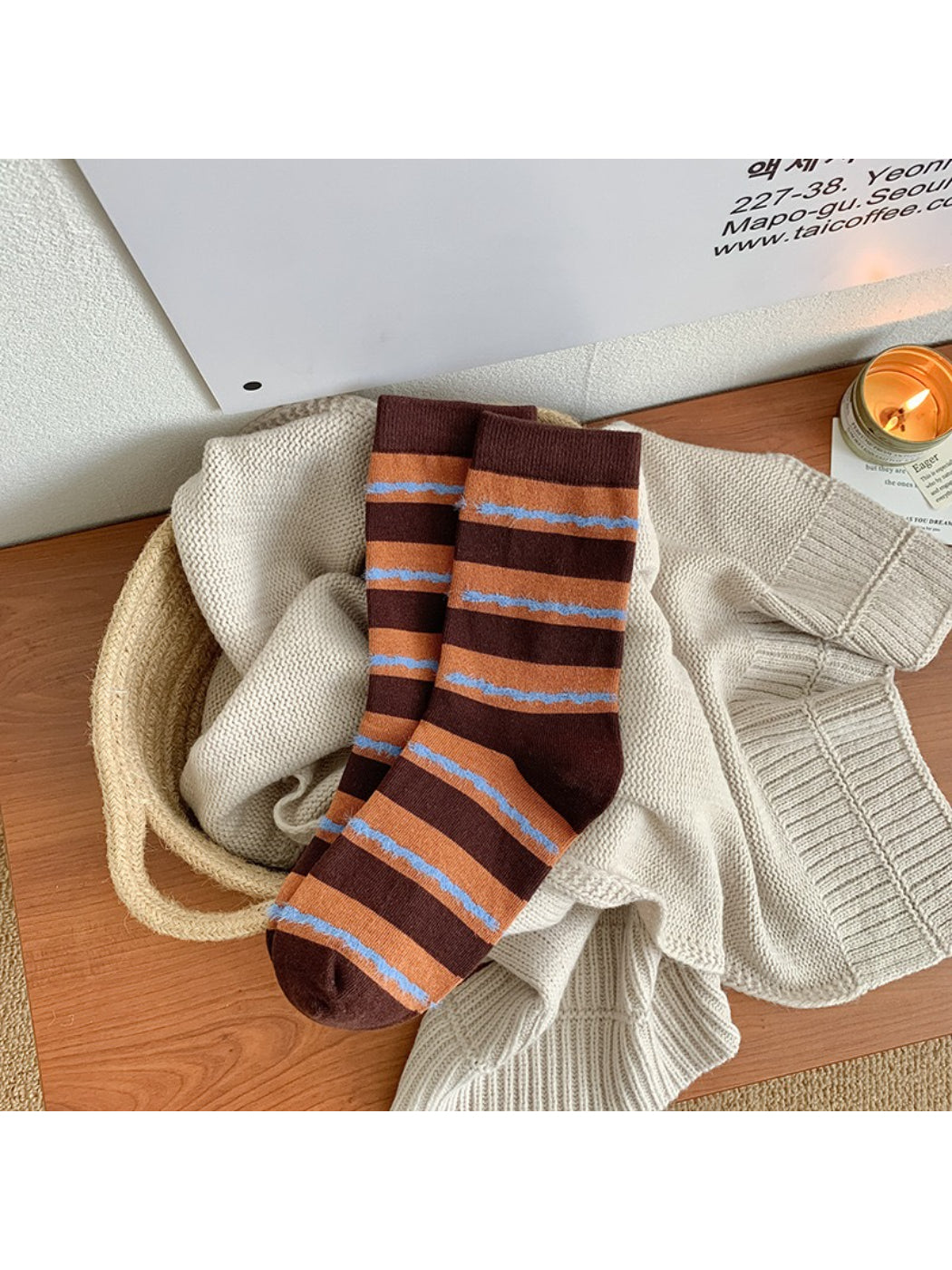 Rufia - Slouchy Colorblock Stripe Crew Socks product image 5