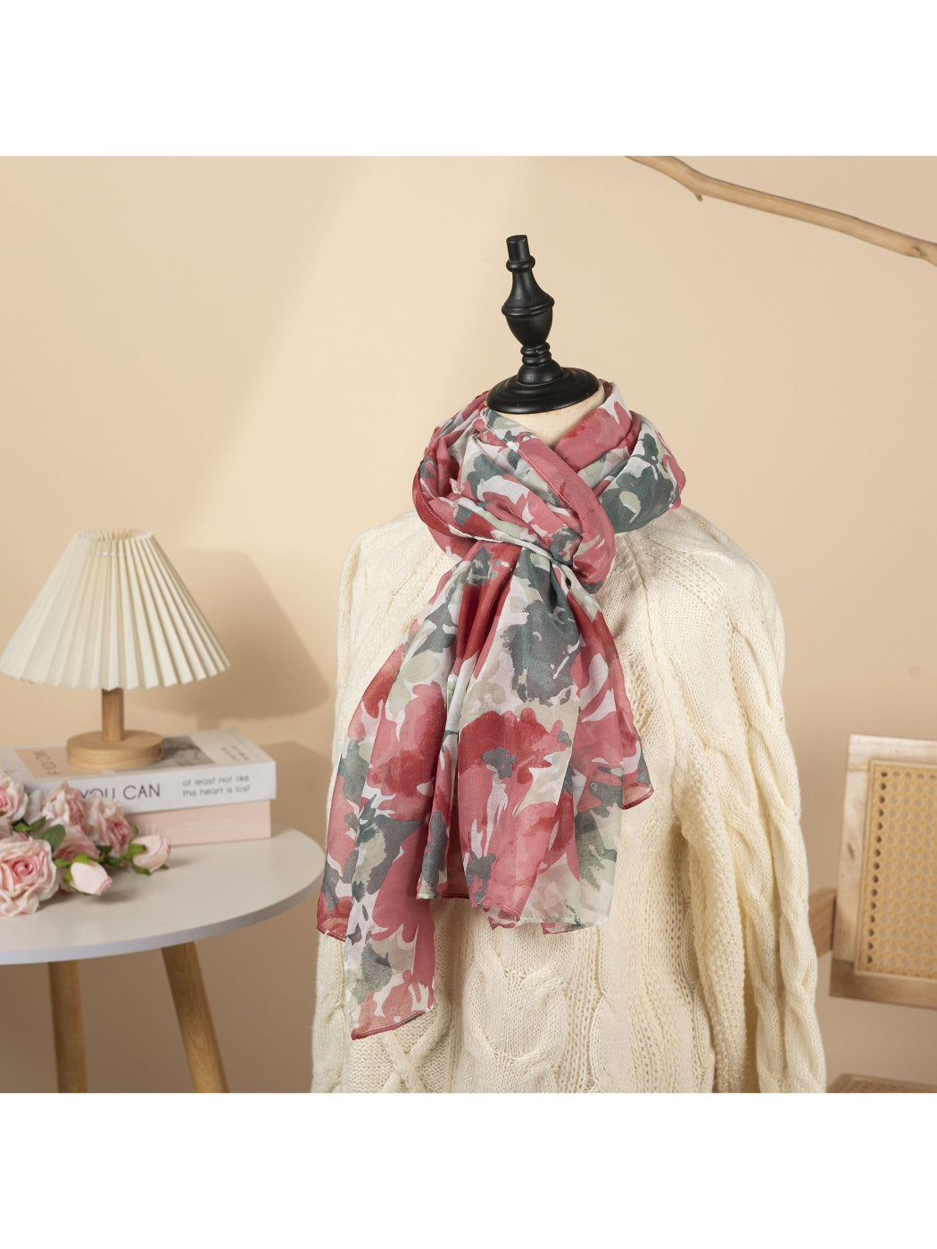 Scarvii - Watercolor Rose Print Scarf