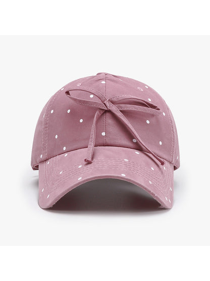 Haila - Round Crown Bow Accent Baseball Cap