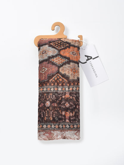 Scarvii - Vintage Print Crinkle Scarf