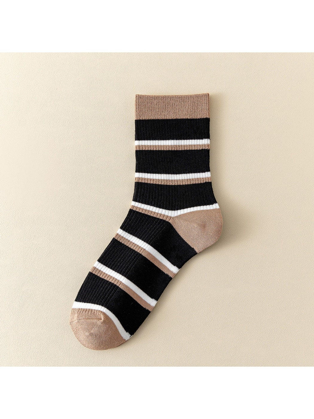 Rufia - Preppy Colorblock Striped Casual Crew Socks
