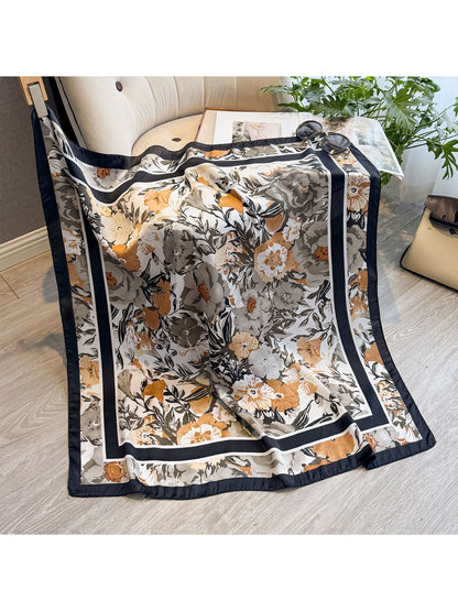 Scarvii - Botanical Floral Border Square Scarf