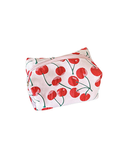 Cosbai - Cherry Print Zipper Cosmetic Bag