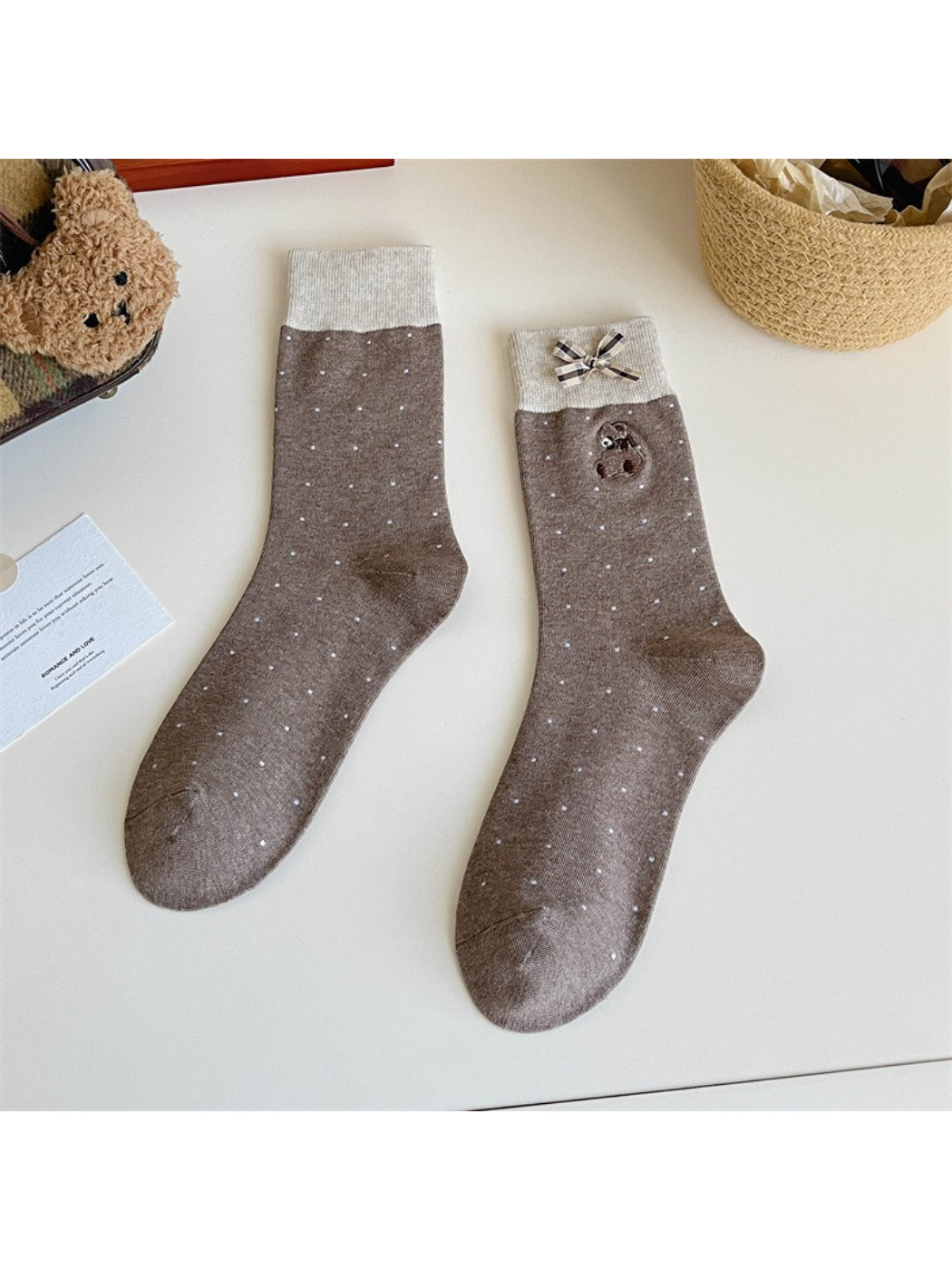 Rufia - Bear Dot Bow Detail Crew Socks product image 6