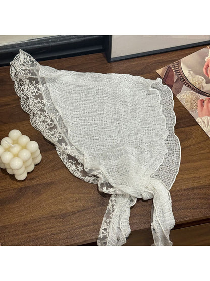 Scarvii - Openwork Lace Design Triangle Bandana
