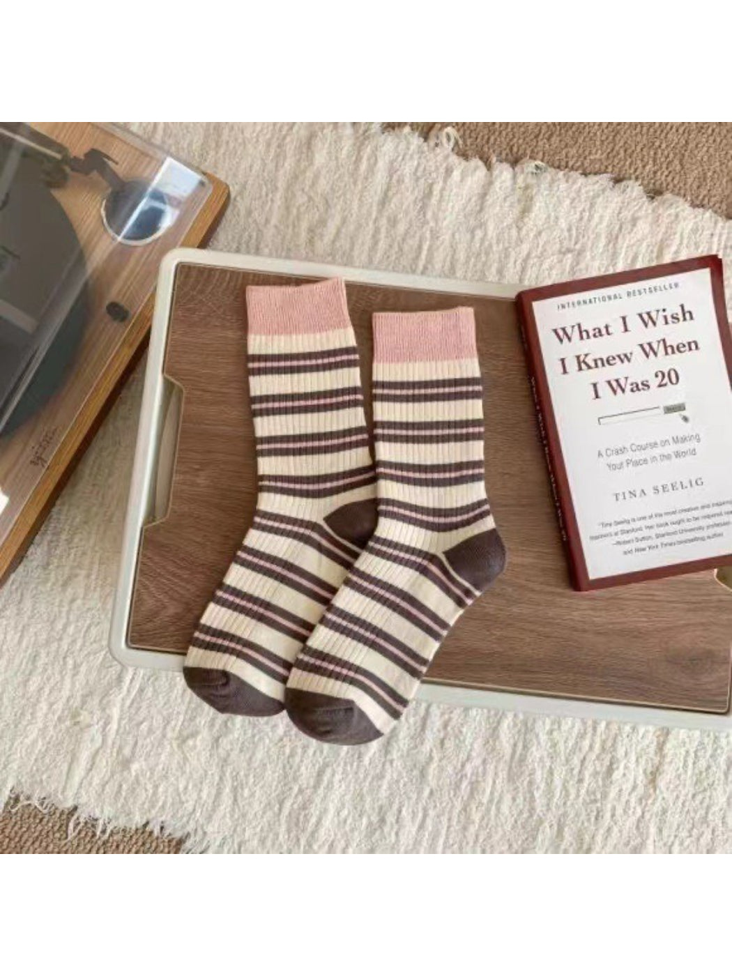 Rufia - Balanced Stripe Ribbed Crew Socks