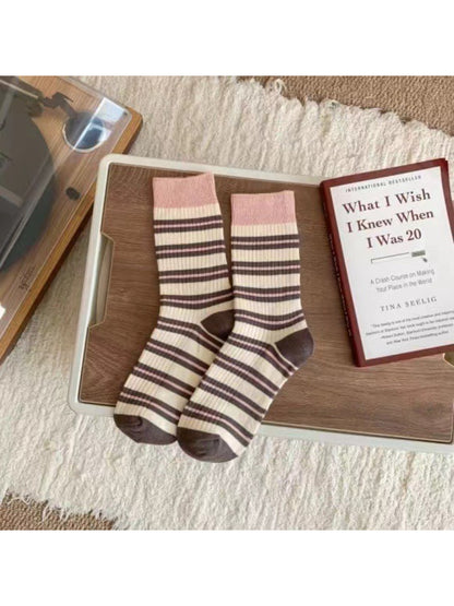 Rufia - Balanced Stripe Ribbed Crew Socks