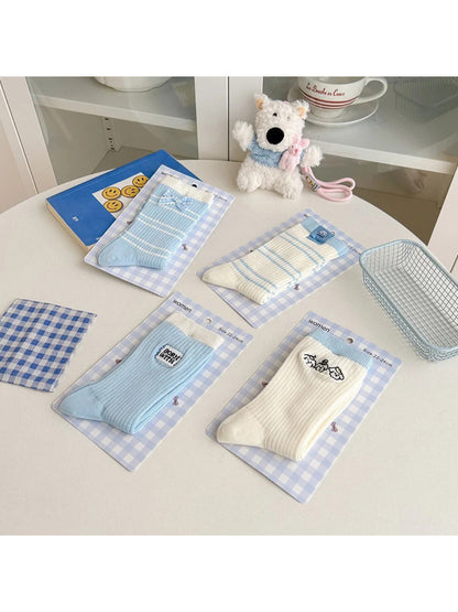 Rufia - Cartoon Ribbed Crew Socks