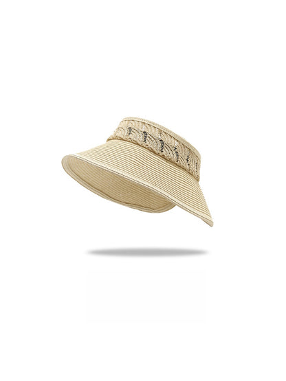 Haila - Wide Brim Hollow Crochet Visor Hat