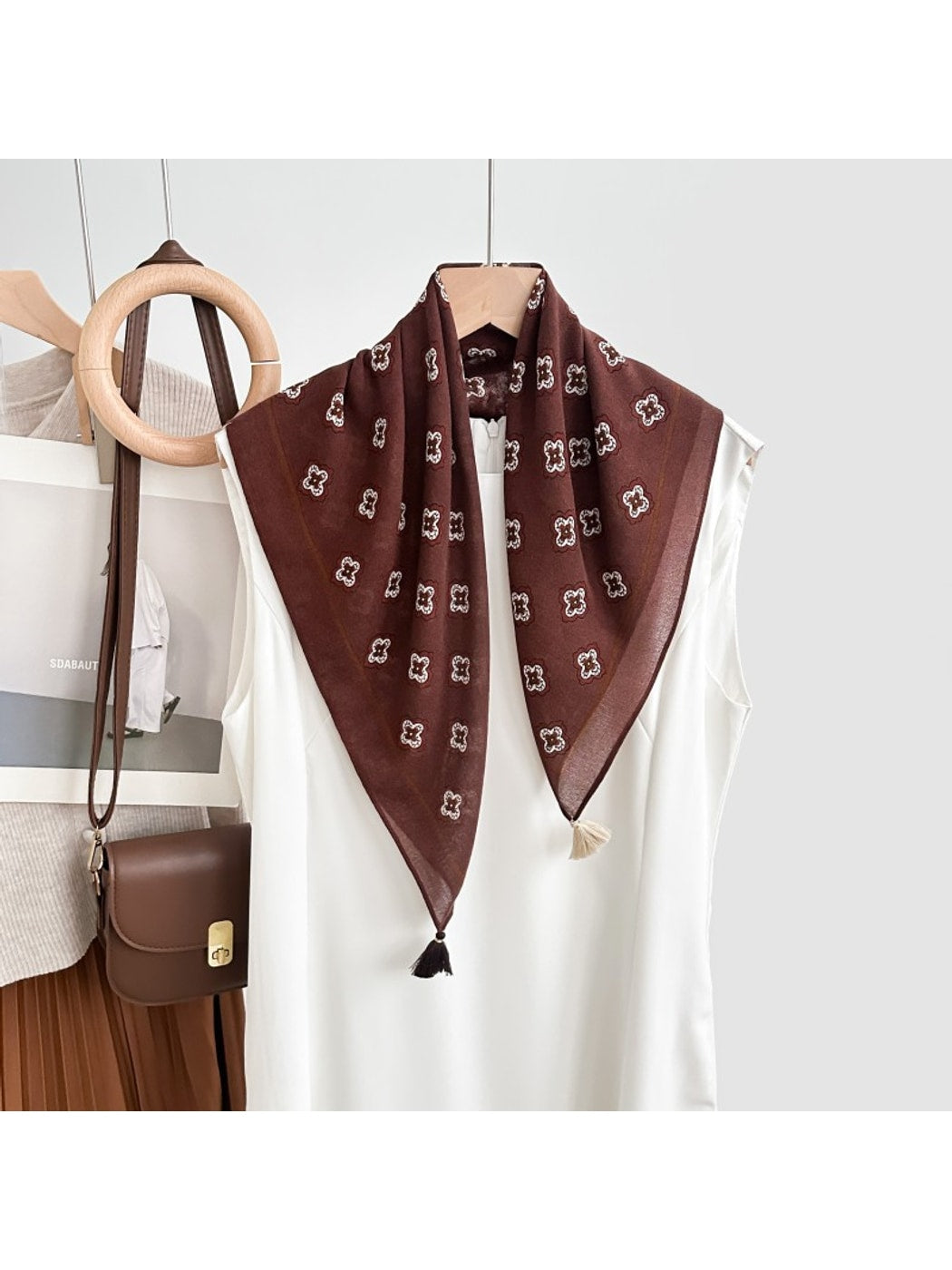 Scarvii - Muted Geometric Printed Square Scarf