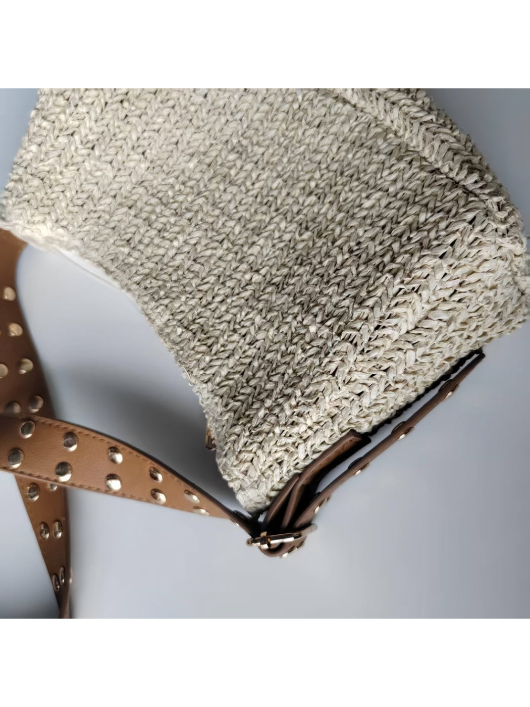 Cosbai - Studded Strap Crochet Shoulder Bag - image 3
