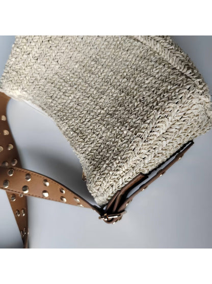Cosbai - Studded Strap Crochet Shoulder Bag - image 3