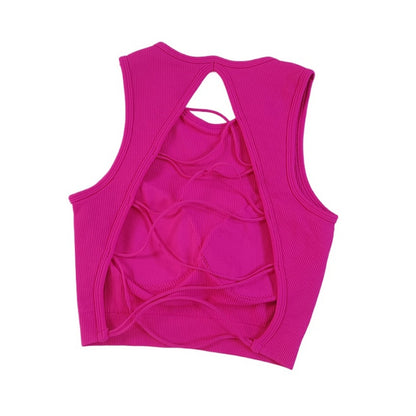Stepo - Cross-Back Fitted Sports Bra Yoga Camisole
