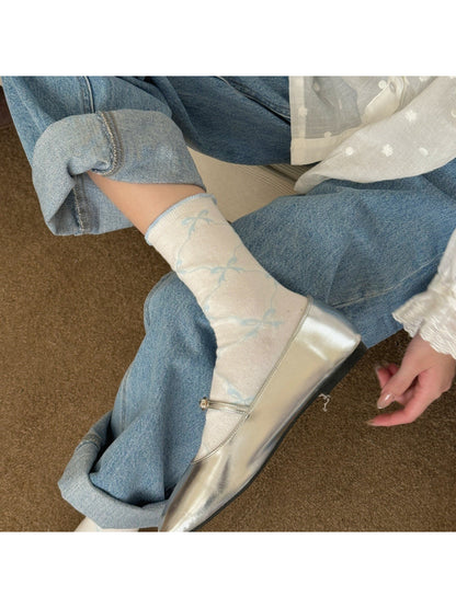 Rufia - Bow Pattern Frill Edge Crew Socks product image 2