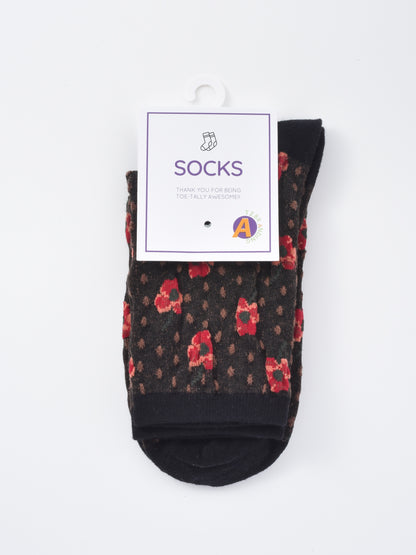 Rufia - Dotted Garden Floral Crew Socks