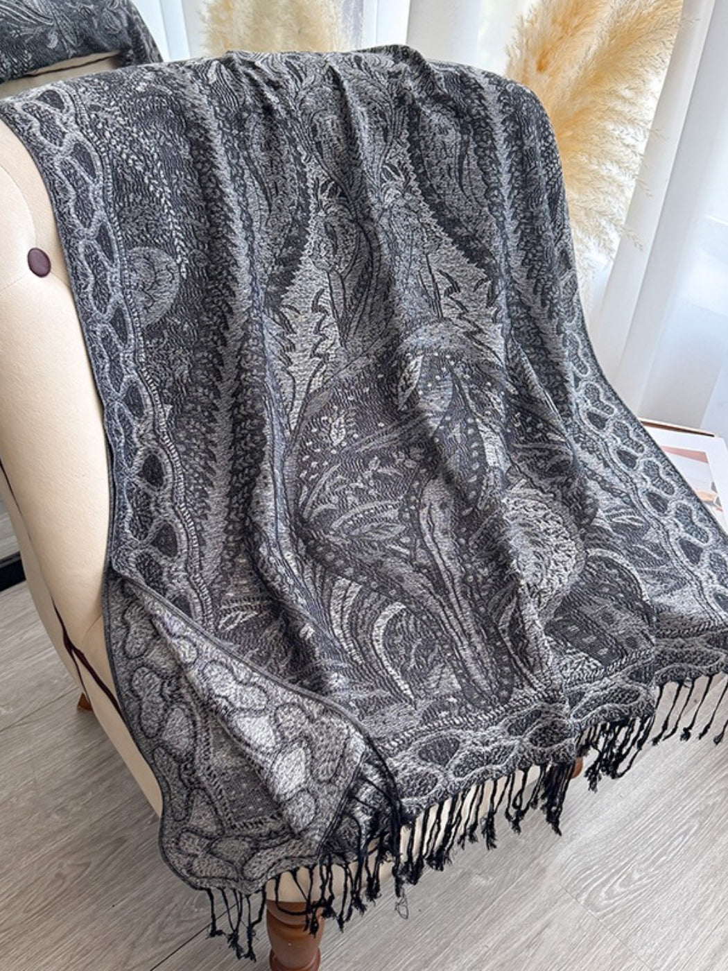 Scarvii - Oversized Paisley Fringe Scarf Wrap
