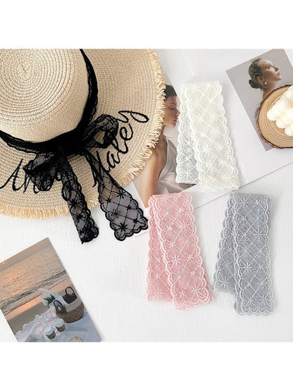 Scarvii - Long Narrow Lace Decorative Scarf