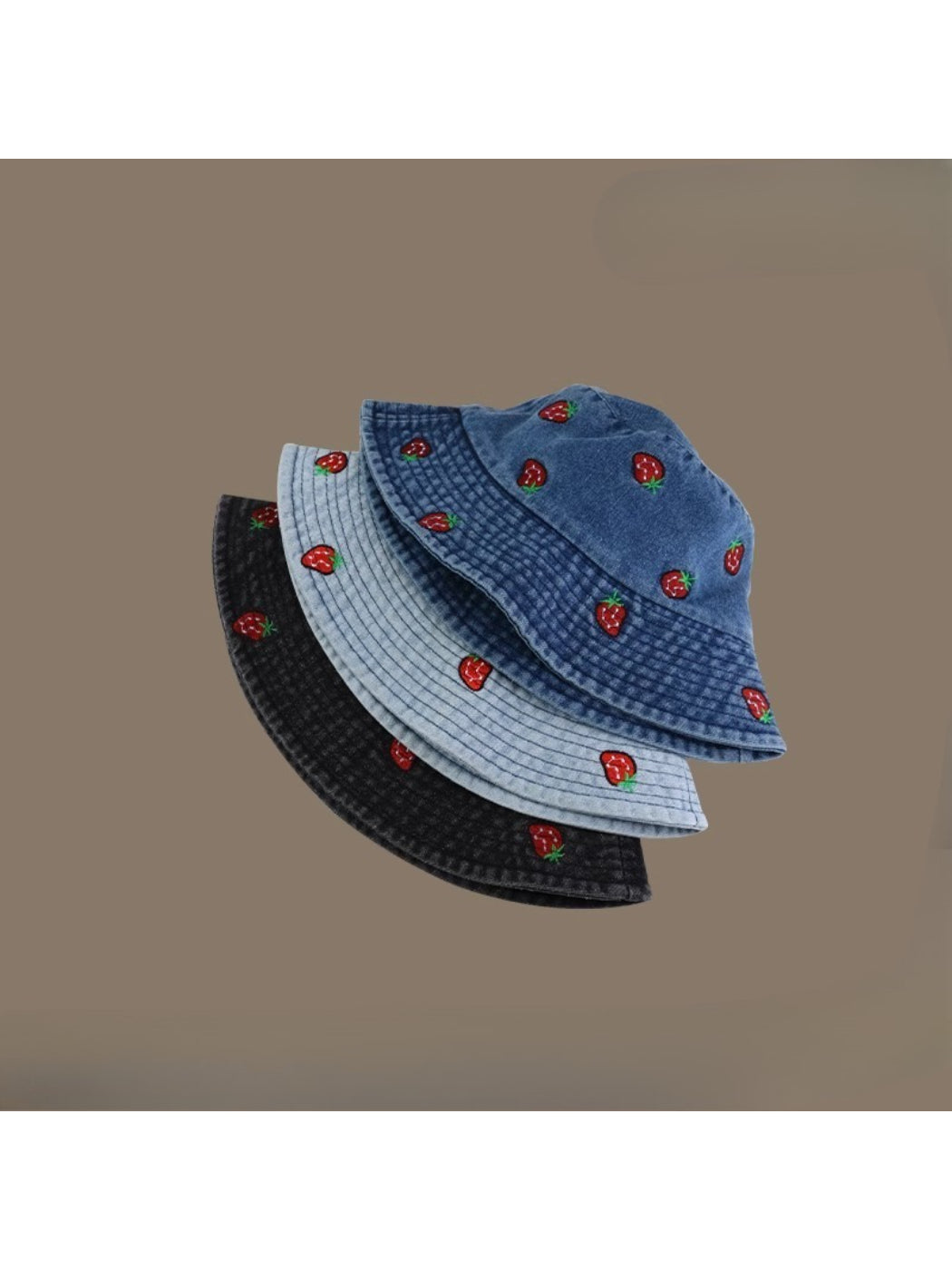 Haila - Playful Strawberry Stitch Bucket Hat