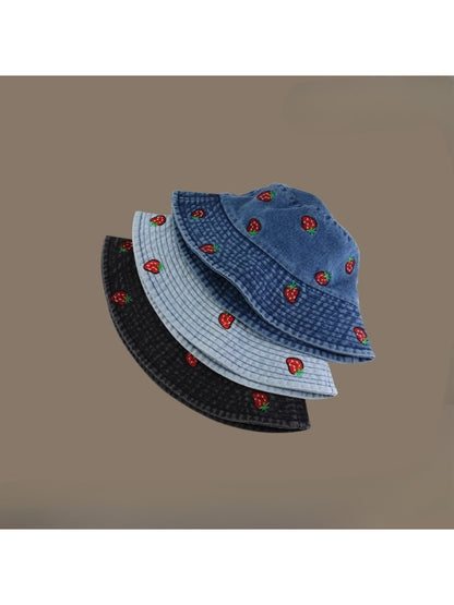 Haila - Playful Strawberry Stitch Bucket Hat