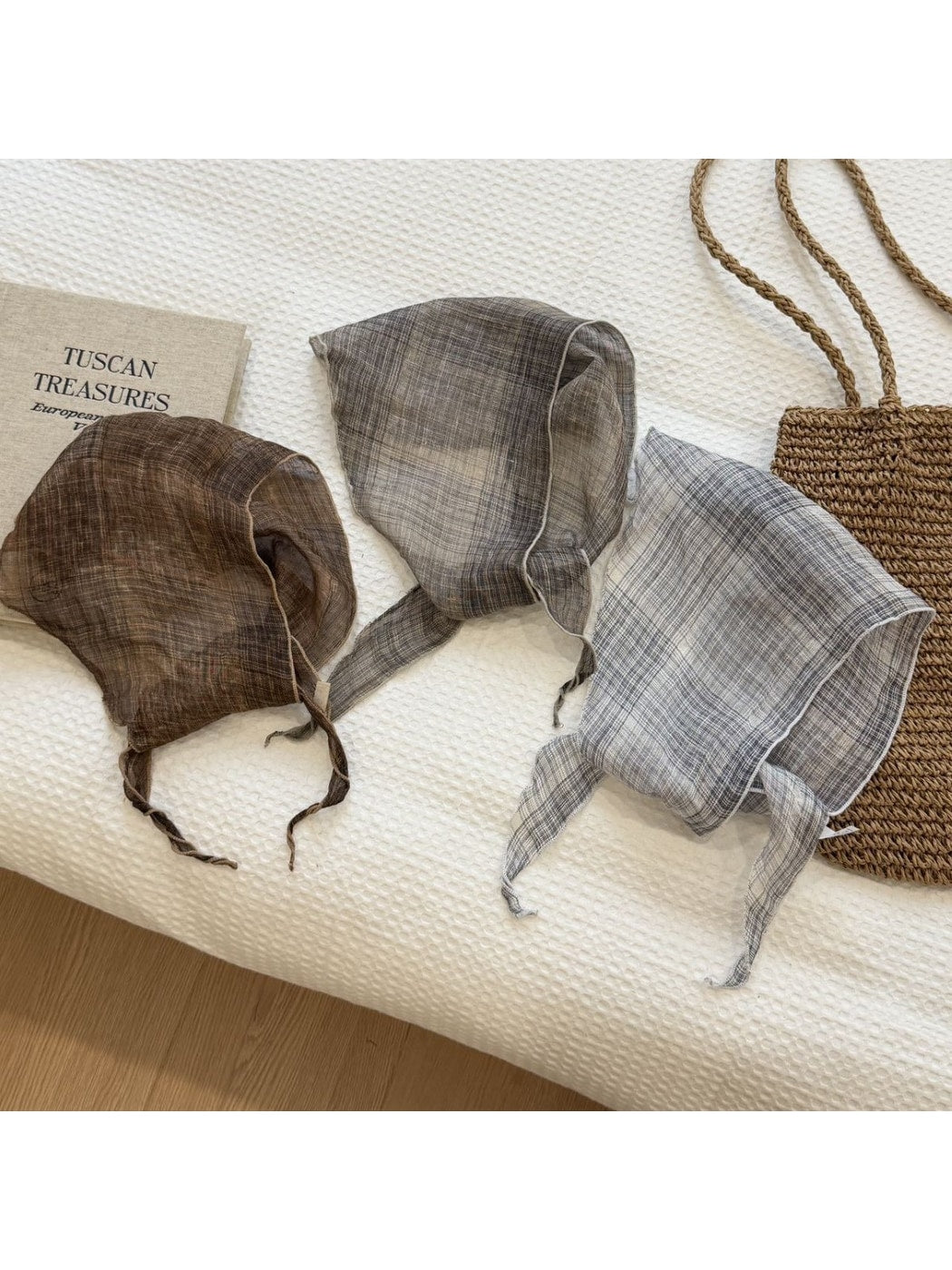 Scarvii Rolled Edge Plaid Triangle Bandana Scarf product image