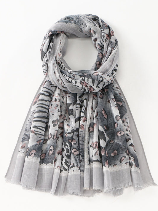 Scarvii - Multi-color Selectable Leopard Print Scarf Shawl Full Year