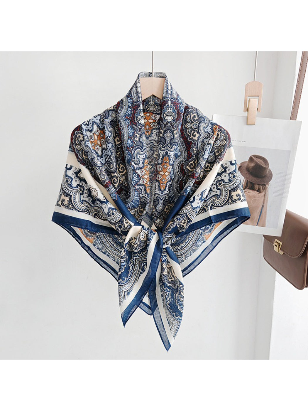 Scarvii Classic Paisley Medallion Square Scarf