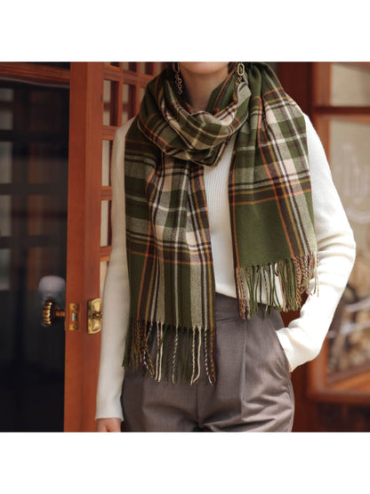 Scarvii - Classic Tartan Plaid Fringed Winter Scarf