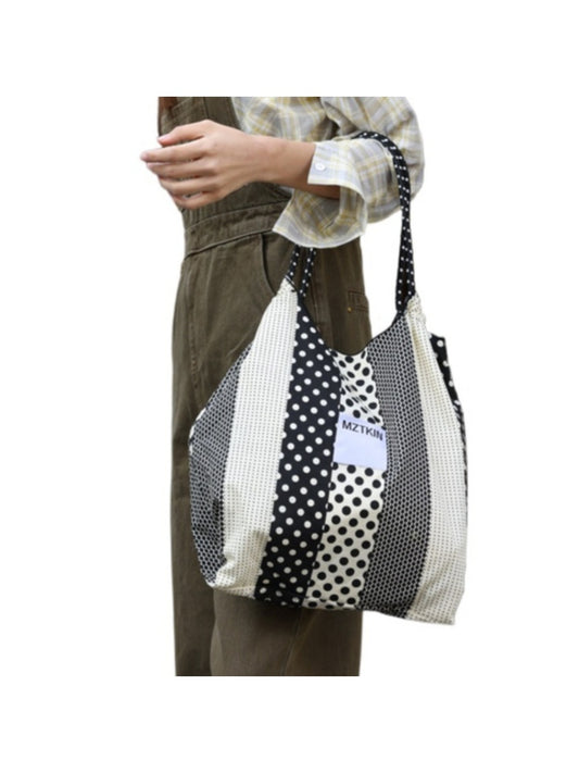 Cosbai - Boho Color-Block Fabric Crossbody Bag
