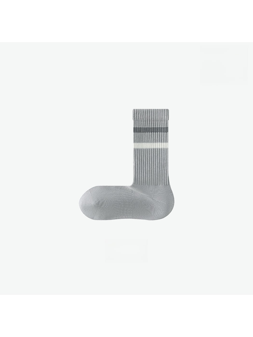 Rufia - Minimalist Ribbed Striped Cuffs Crew Socks