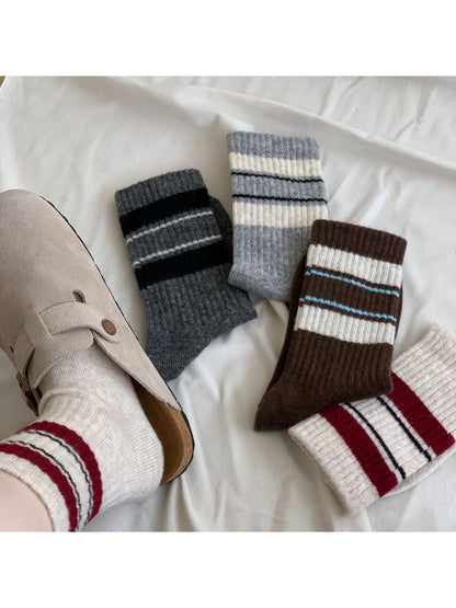 Rufia - Classic Collegiate Stripe Crew Socks