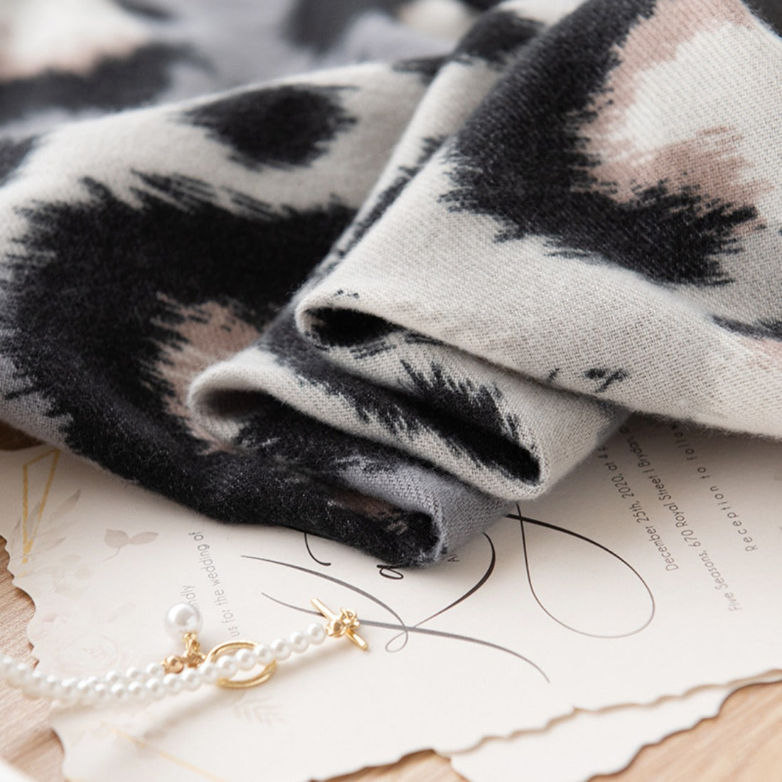 Scarvii - Cow Stripe Print Scarf