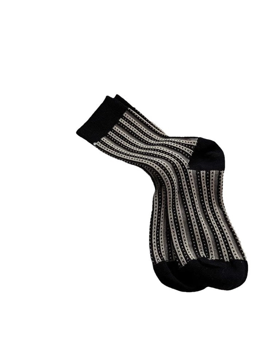 Rufia - Retro Striped Color Block Crew Socks
