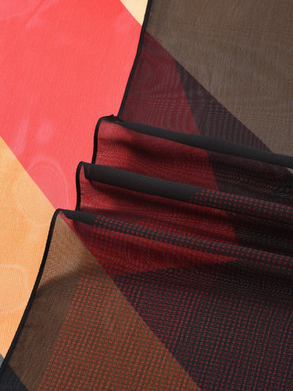 Scarvii - Geometric Color-Block Chiffon Scarf