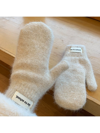 Gloving - Women's Cute Fuzzy Knit Winter Mittens