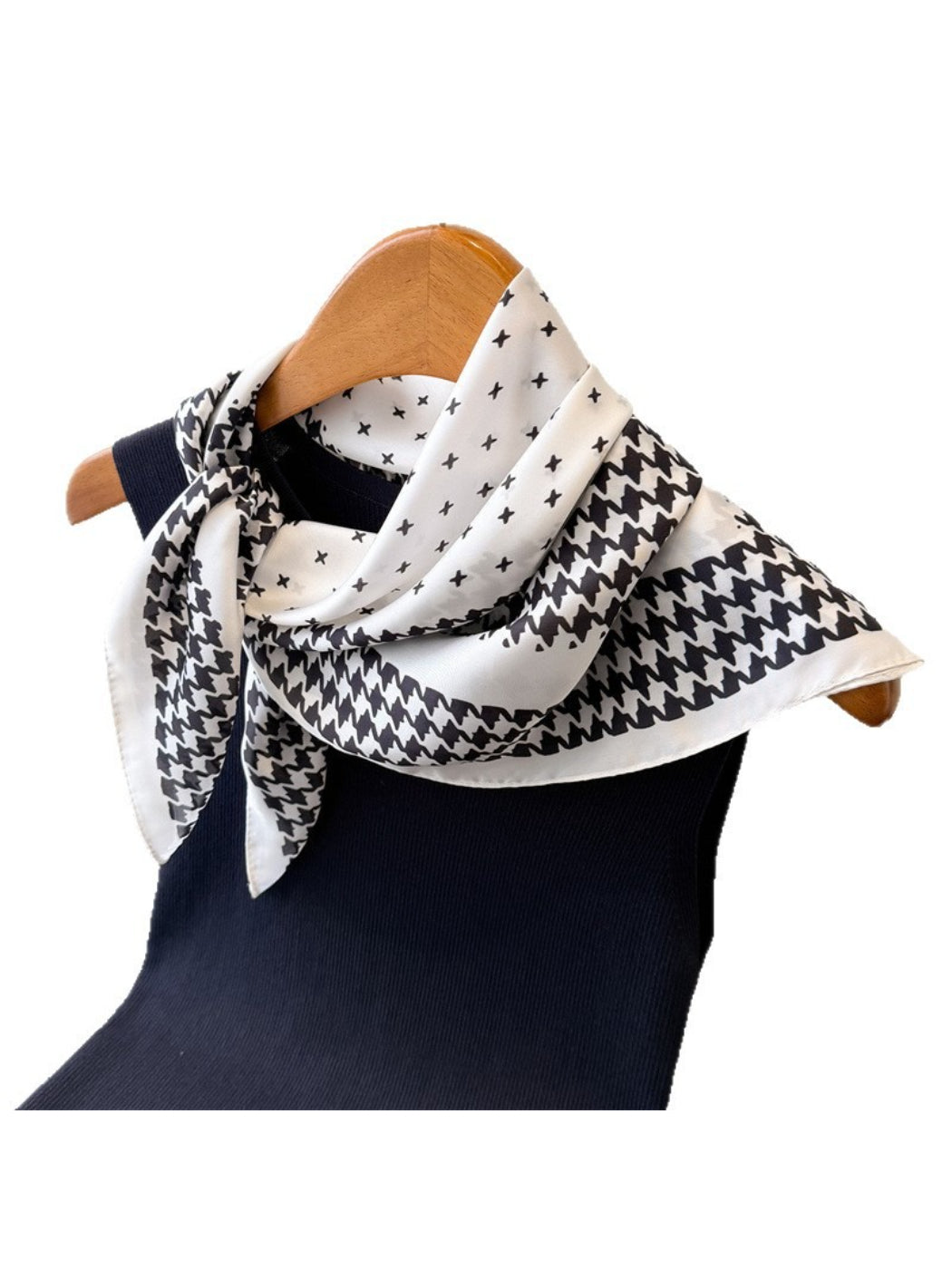 Scarvii - Houndstooth Print Square Scarf