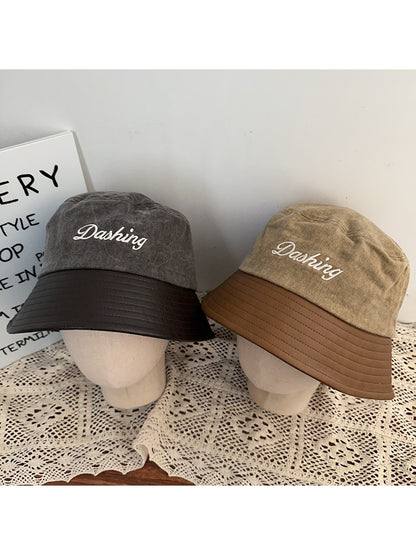 Haila - Embroidered Short Brim Round Crown Bucket Hat