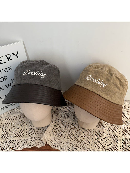 Haila - Embroidered Short Brim Round Crown Bucket Hat
