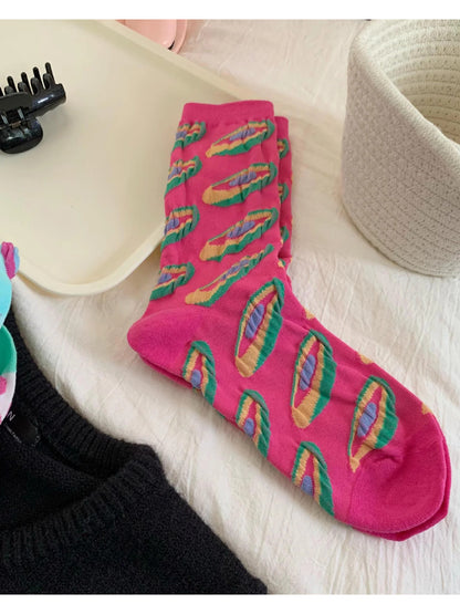 Rufia - Abstract Pattern Crew Socks