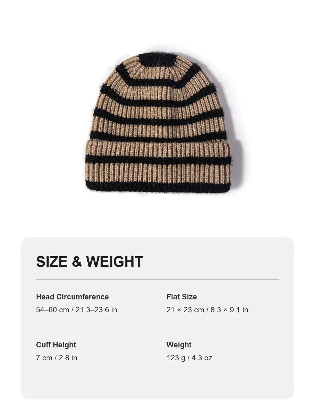Haila - Striped Roll-Edge Knit Beanie
