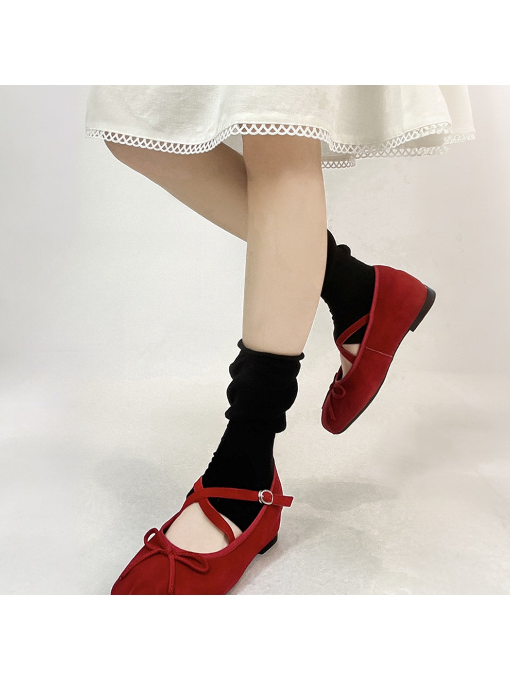 Rufia - Ruffle-Trim Open-Toe Crew Socks