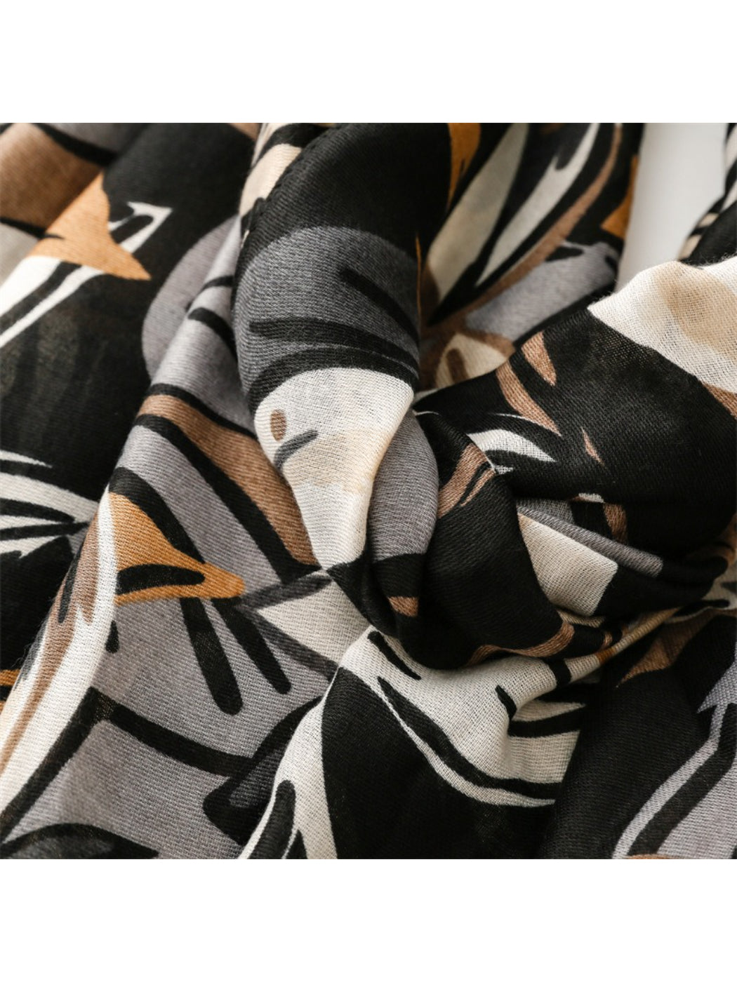 Scarvii - Modern Leaf Motif Printed Scarf