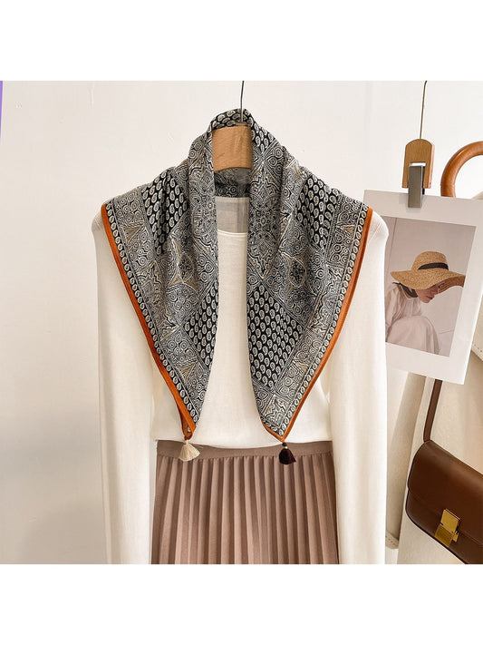 Scarvii - Star Print Retro Elegant Square Scarf
