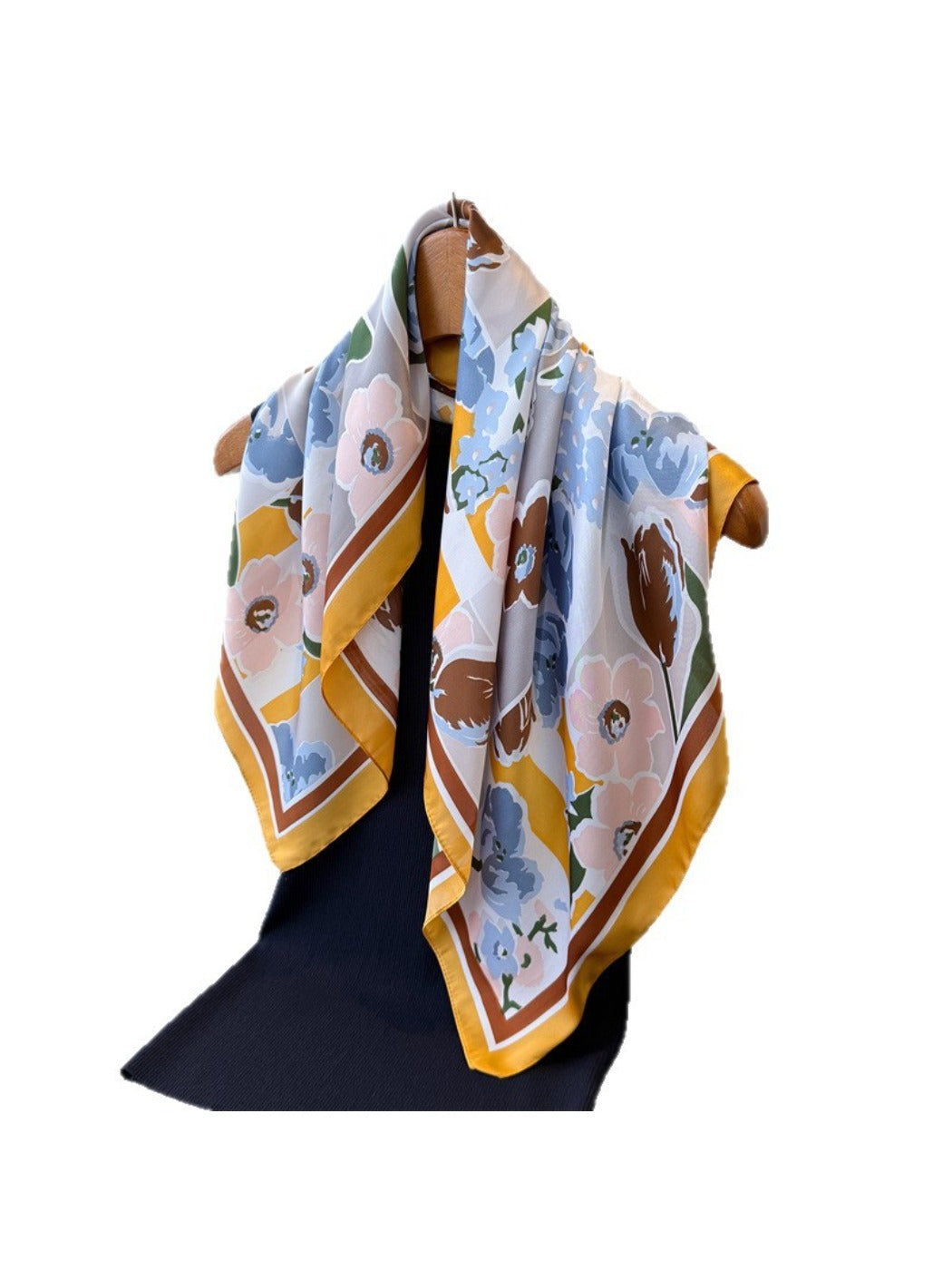 Scarvii - Floral Print Square Scarf